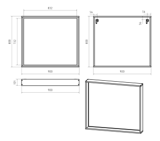 Зеркало с подсветкой Brevita Dallas DAL-02090-074 90см дуб Галифакс олово